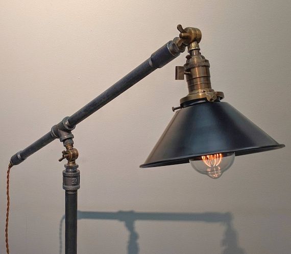 Industrial Articulating Floor Lamp Standing Floor Light With – Etsy Within Industrial Floor Lamps (Photo 9 of 15)