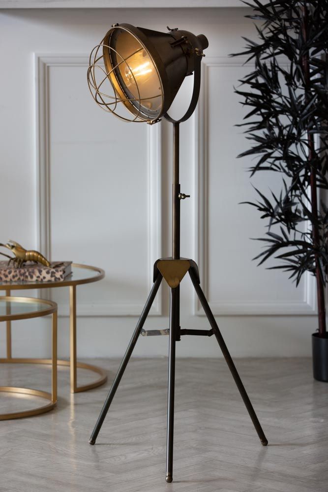Industrial Style Battery Powered Tripod Floor Lamp | Rockett St George Pertaining To Industrial Floor Lamps (Photo 6 of 15)