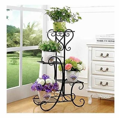 Iron Black 4 Tier Garden Plant Stand, Size: 20 X 10 X 32 Inch At Rs 1230 In  Moradabad Throughout 32 Inch Plant Stands (Photo 10 of 15)