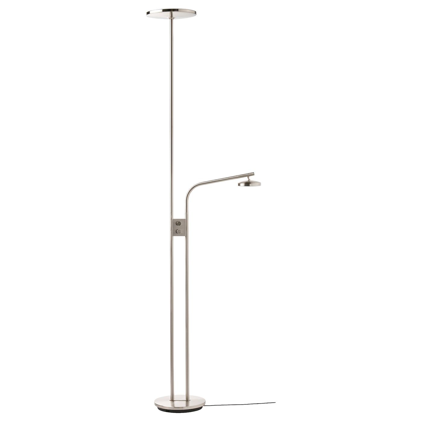 Isjakt Led Floor Uplighter/reading Lamp, Dimmable/nickel Plated, 180 Cm –  Ikea Pertaining To Floor Lamps With Dimmable Led (View 3 of 15)