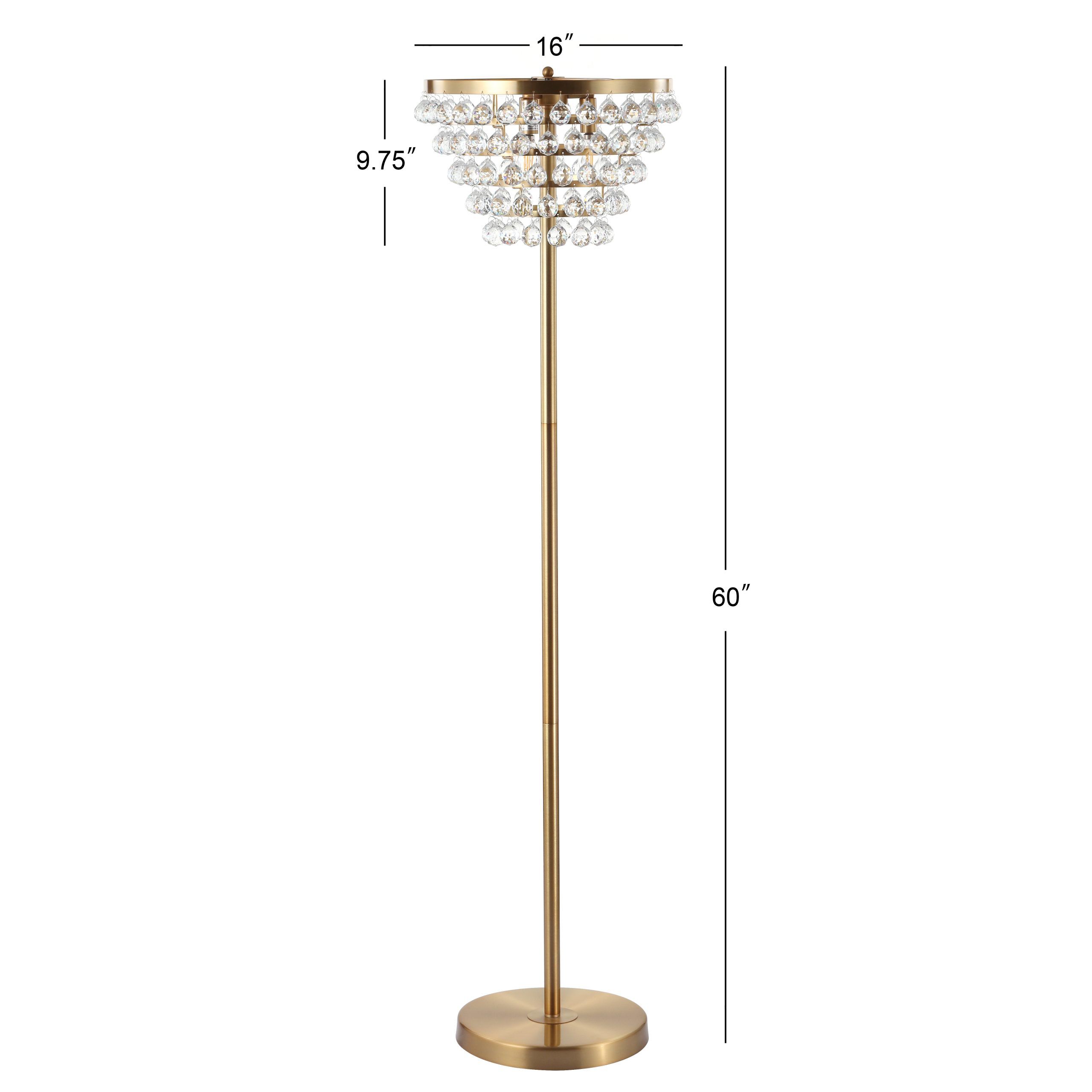 Jemma 60" Crystal/metal Led Floor Lamp, Brass Gold / Clear – Walmart With Wide Crystal Floor Lamps (View 10 of 15)