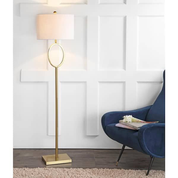 Jonathan Y April 61 In. H Brass Metal Floor Lamp Jyl1089a – The Home Depot Intended For 61 Inch Floor Lamps (Photo 6 of 15)