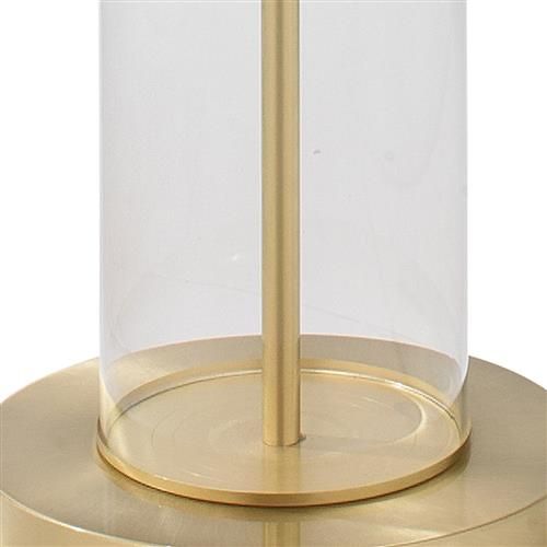 Kali Modern Classic Gold Metal Clear Glass Floor Lamp 60 64" H | Kathy Kuo  Home In Clear Glass Floor Lamps (View 10 of 15)