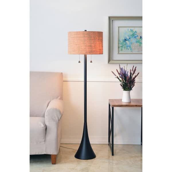 Kenroy Home Bulletin 59 In. Oil Rubbed Bronze Floor Lamp With Cork Shade  32093orb – The Home Depot Within 59 Inch Floor Lamps (Photo 6 of 15)