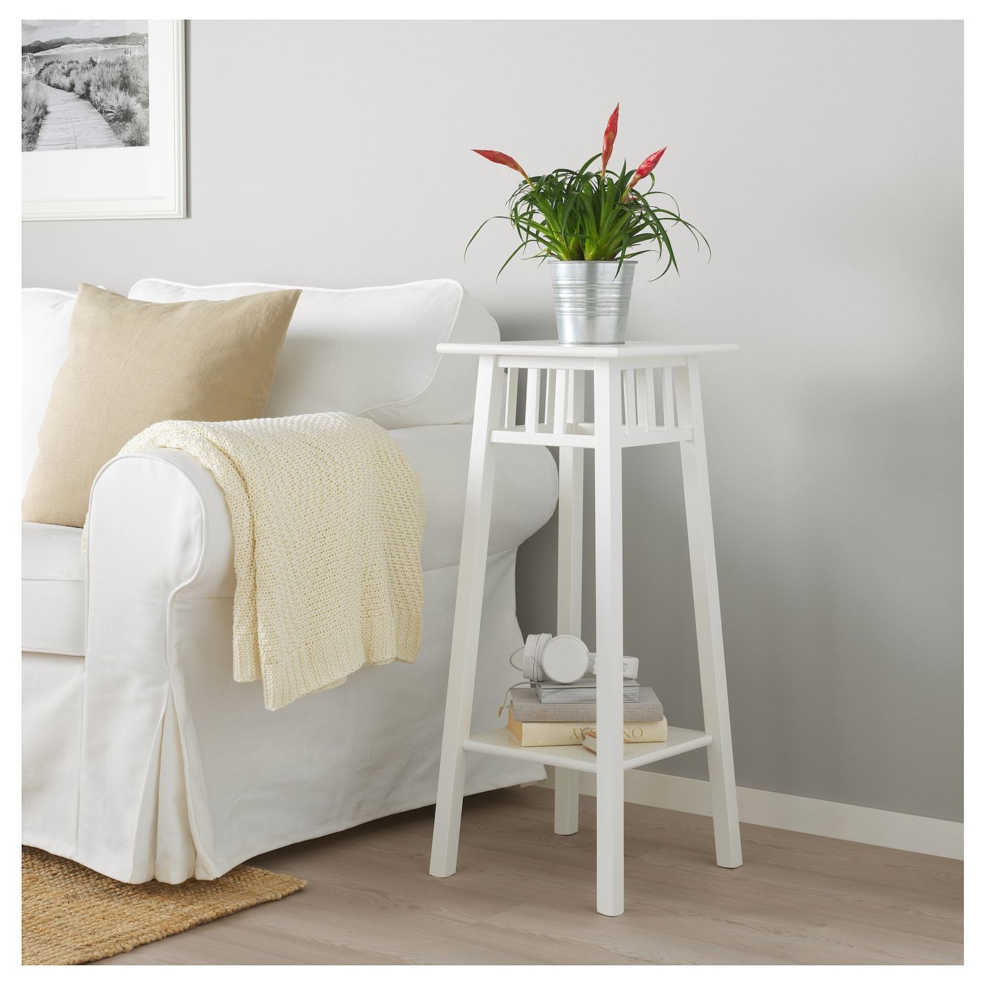 Lantliv Plant Stand, White, 78 Cm – Ikea Ireland Throughout White Plant Stands (View 9 of 15)