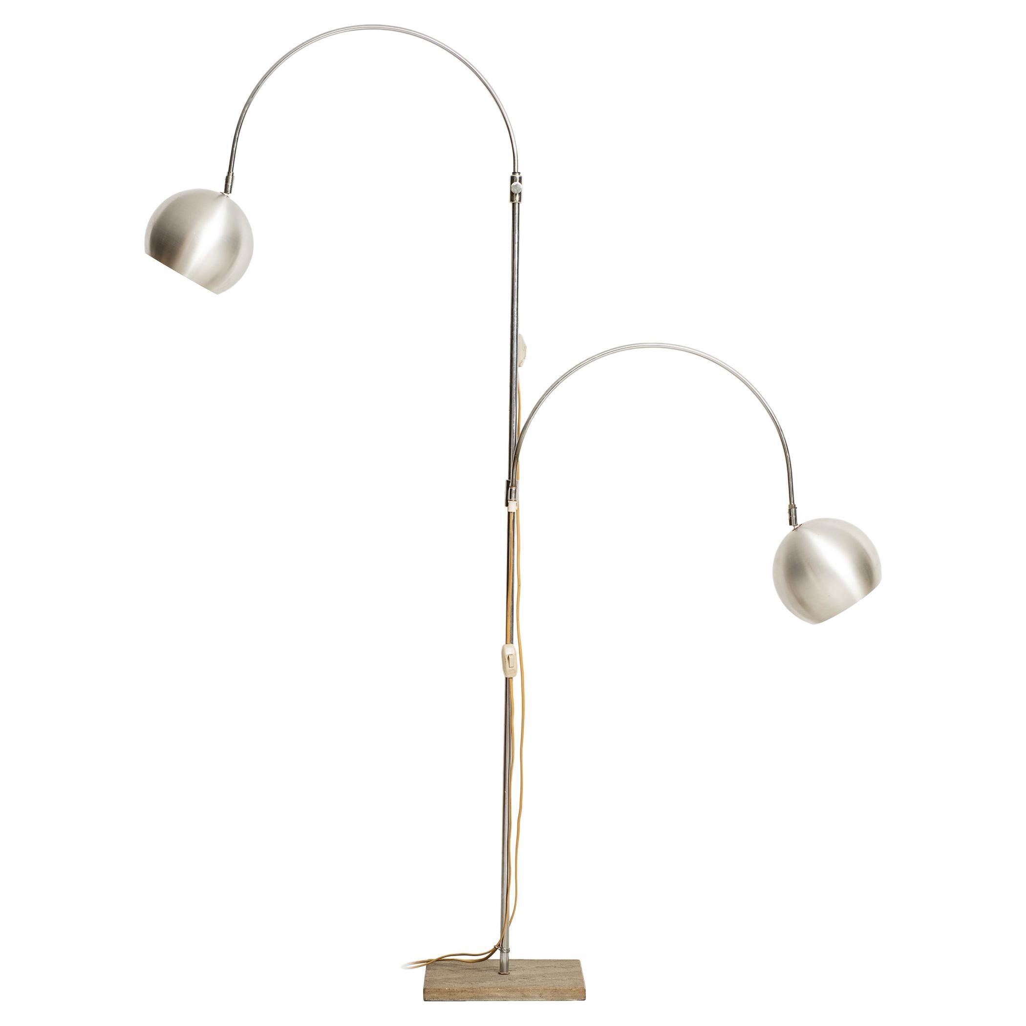 Large Floor Lamp With 2 Flexible Arms Produced In Italy For Sale At 1stdibs  | Floor Lamp With Flexible Arms, Flexible Floor Lamp, Bendable Floor Lamp Pertaining To 2 Arm Floor Lamps (View 3 of 15)