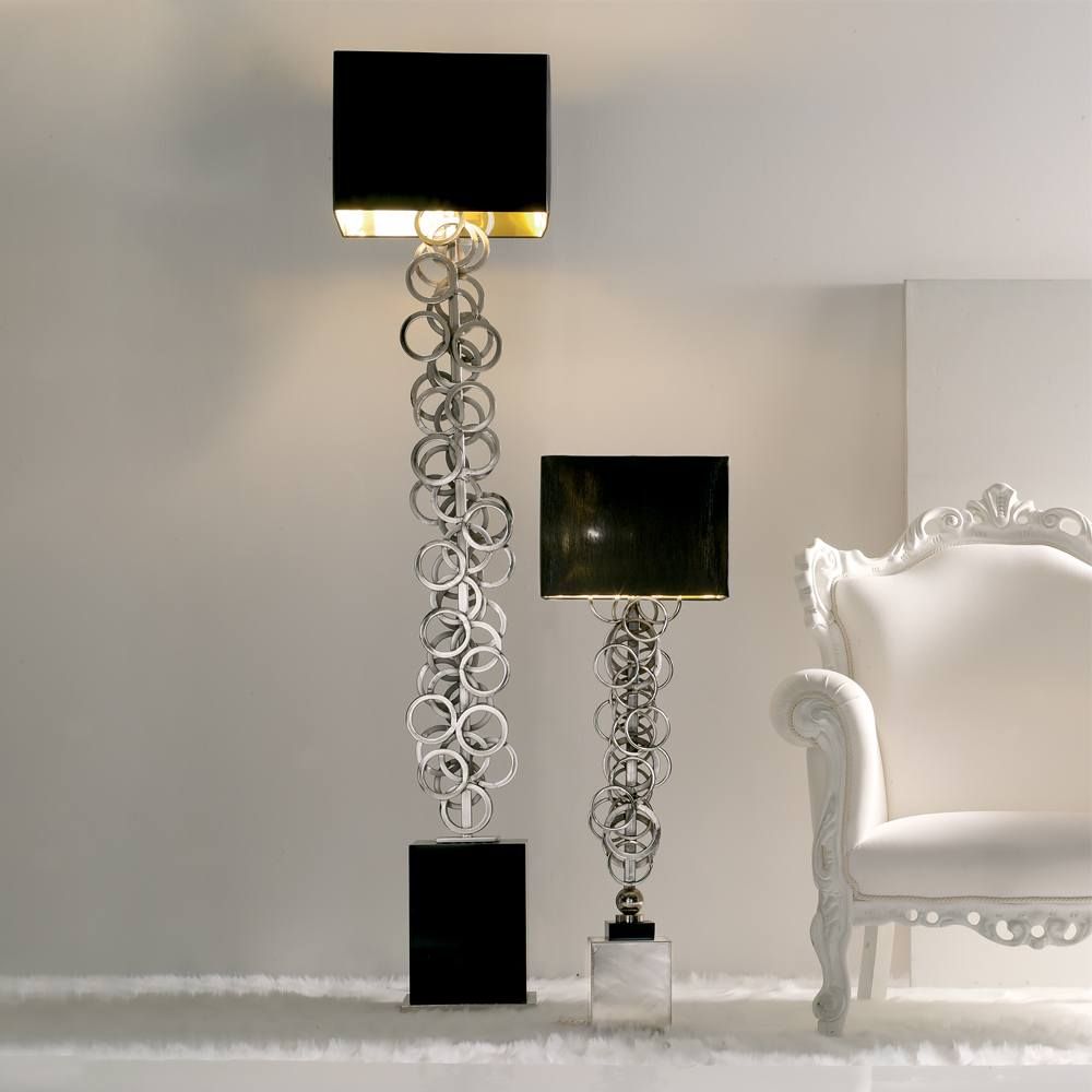 Large High End Contemporary Italian Silver Floor Lamp – Juliettes Interiors With Silver Floor Lamps (View 10 of 15)