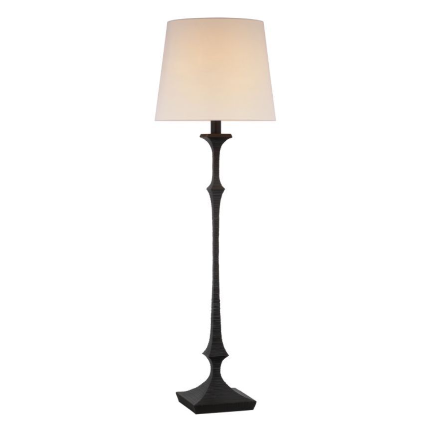 Large Textured Floor Lamp With Linen Shade – Mecox Gardens For Textured Linen Floor Lamps (View 5 of 15)