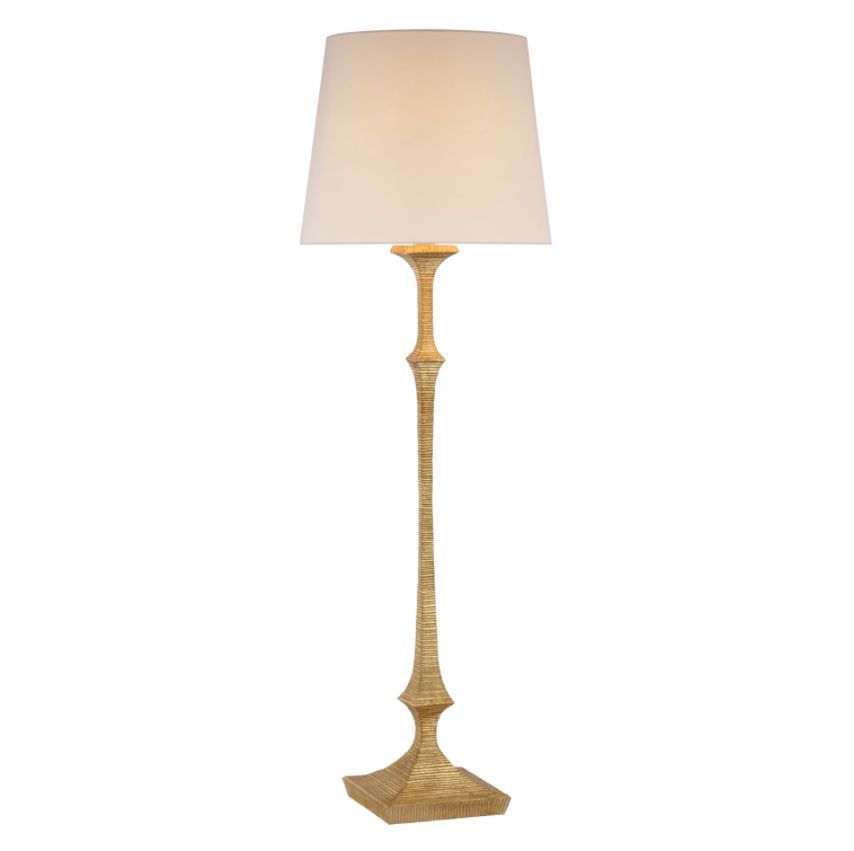 Large Textured Floor Lamp With Linen Shade – Mecox Gardens Intended For Textured Linen Floor Lamps (Photo 6 of 15)