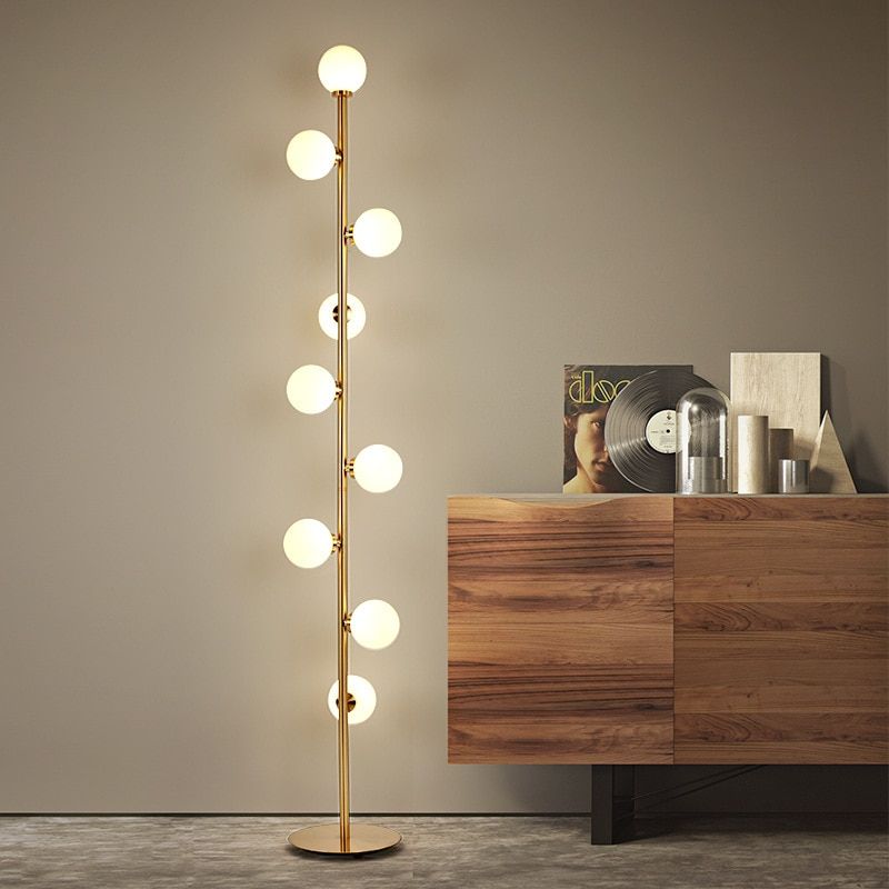 Lighting | Nia Gold Sphere Led Floor Lamp | Tröskel With Regard To Frosted Glass Floor Lamps (View 6 of 15)