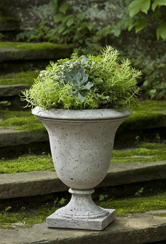 Linwood Cast Stone Urn Planter | Urn Planters, Outdoor Urns, Planters With Greystone Plant Stands (Photo 12 of 15)