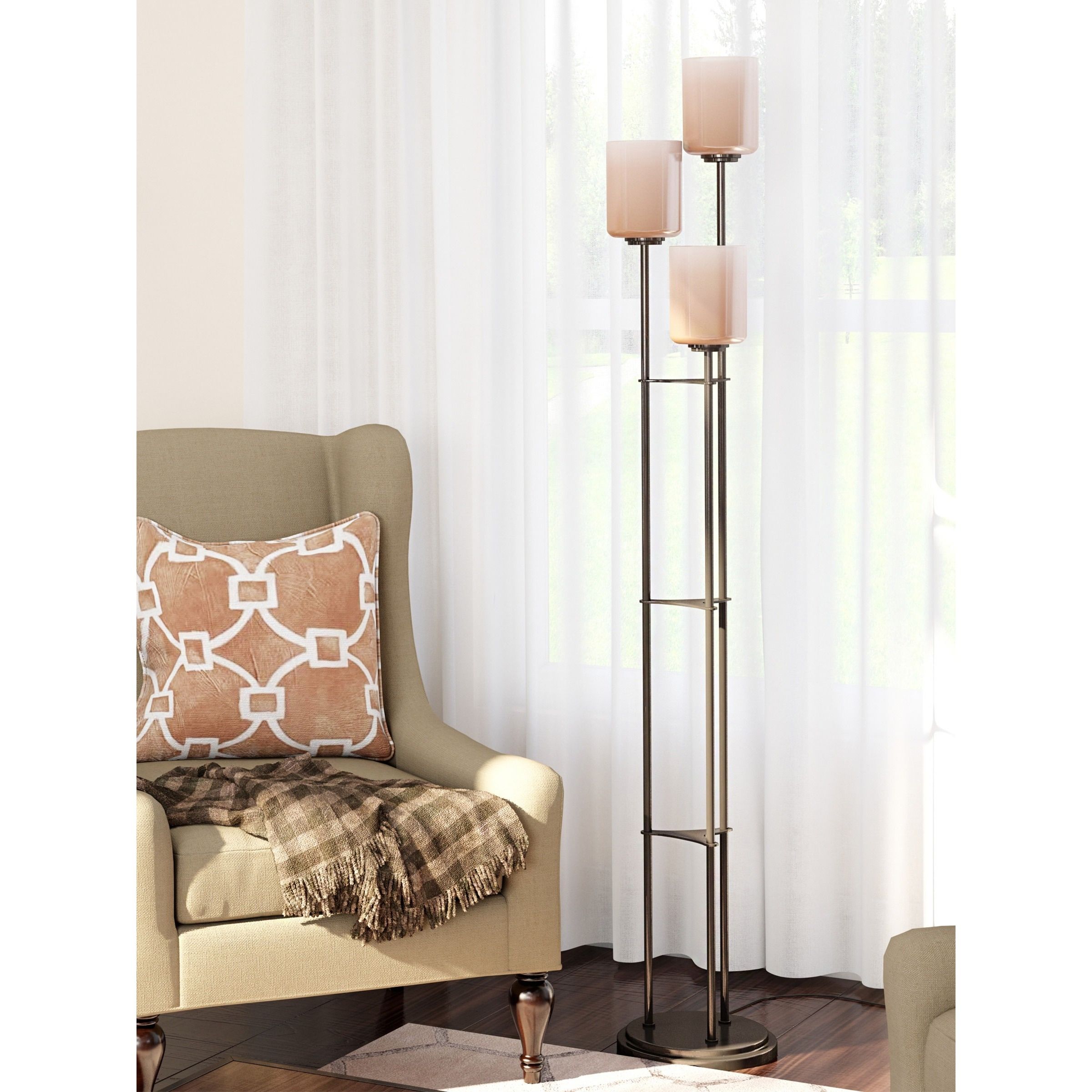 Lite Source Bess 3 Light Floor Lamp – On Sale – Overstock – 9506747 In Brown Metal Floor Lamps (View 10 of 15)