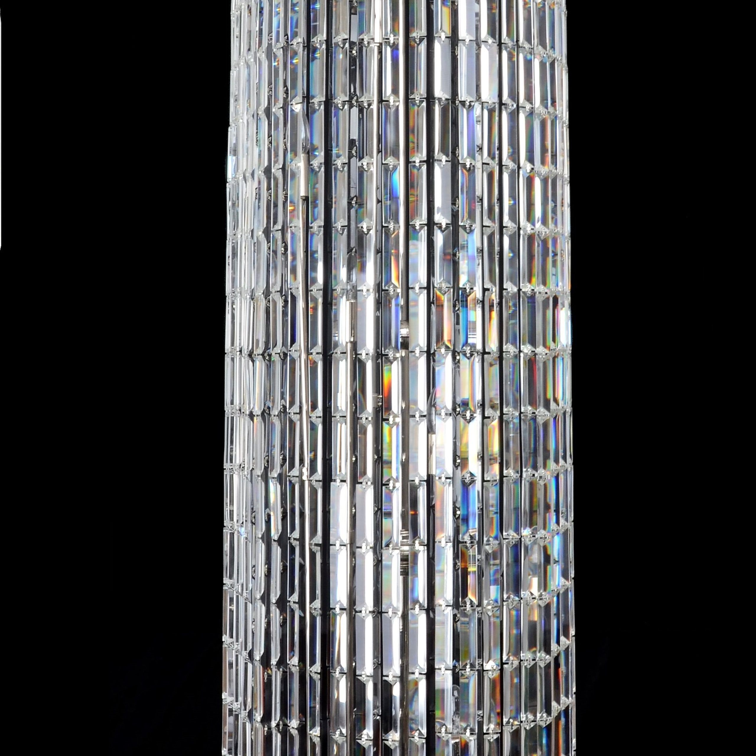 Luxury Silver Floor Lamp "crystal Tower" | Bohemian Glass For Chrome Crystal Tower Floor Lamps (View 8 of 15)