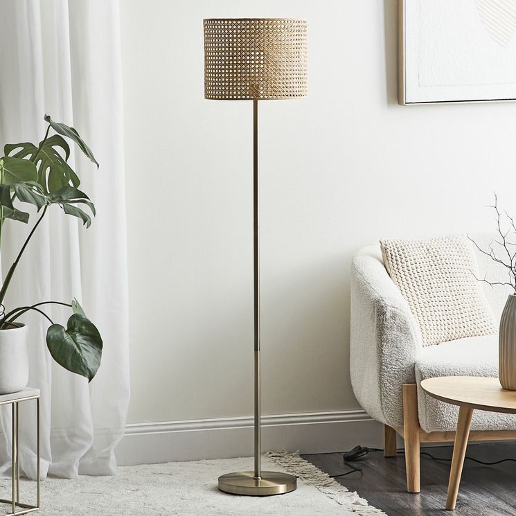 Maddison Lane Amorsolo Rattan Floor Lamp | Temple & Webster Intended For Rattan Floor Lamps (Photo 9 of 15)
