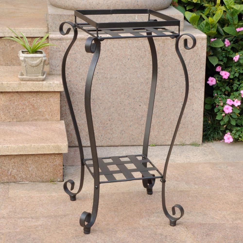 Madison Square Iron Plant Stand (3 Colors Available), Outdoor Furniture:  Farm And Ranch Depot Within Iron Square Plant Stands (Photo 4 of 15)
