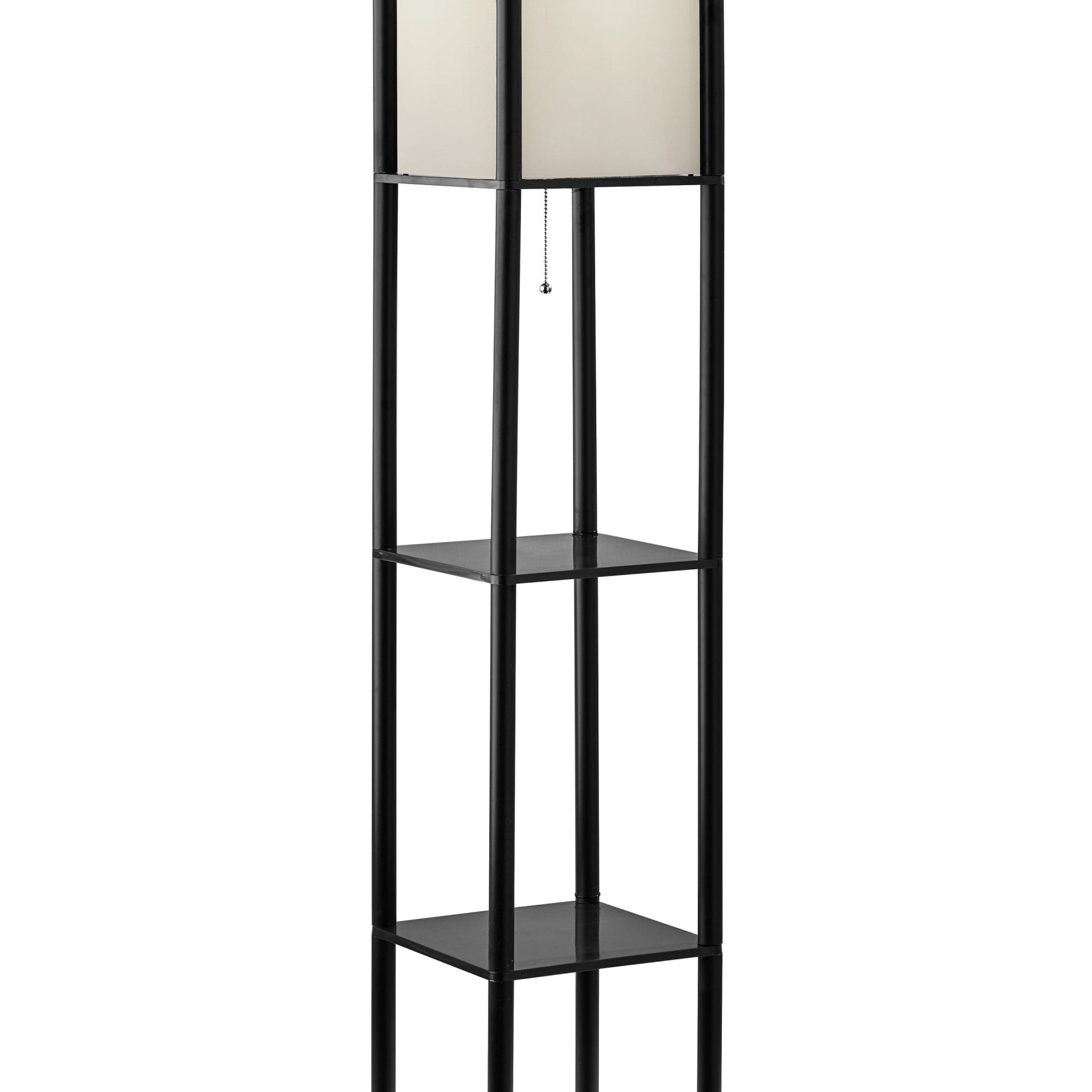 Mainstays 62 Inch Tall Shelf Floor Lamp, Black With White Fabric Shade –  Walmart For 62 Inch Floor Lamps (Photo 3 of 15)