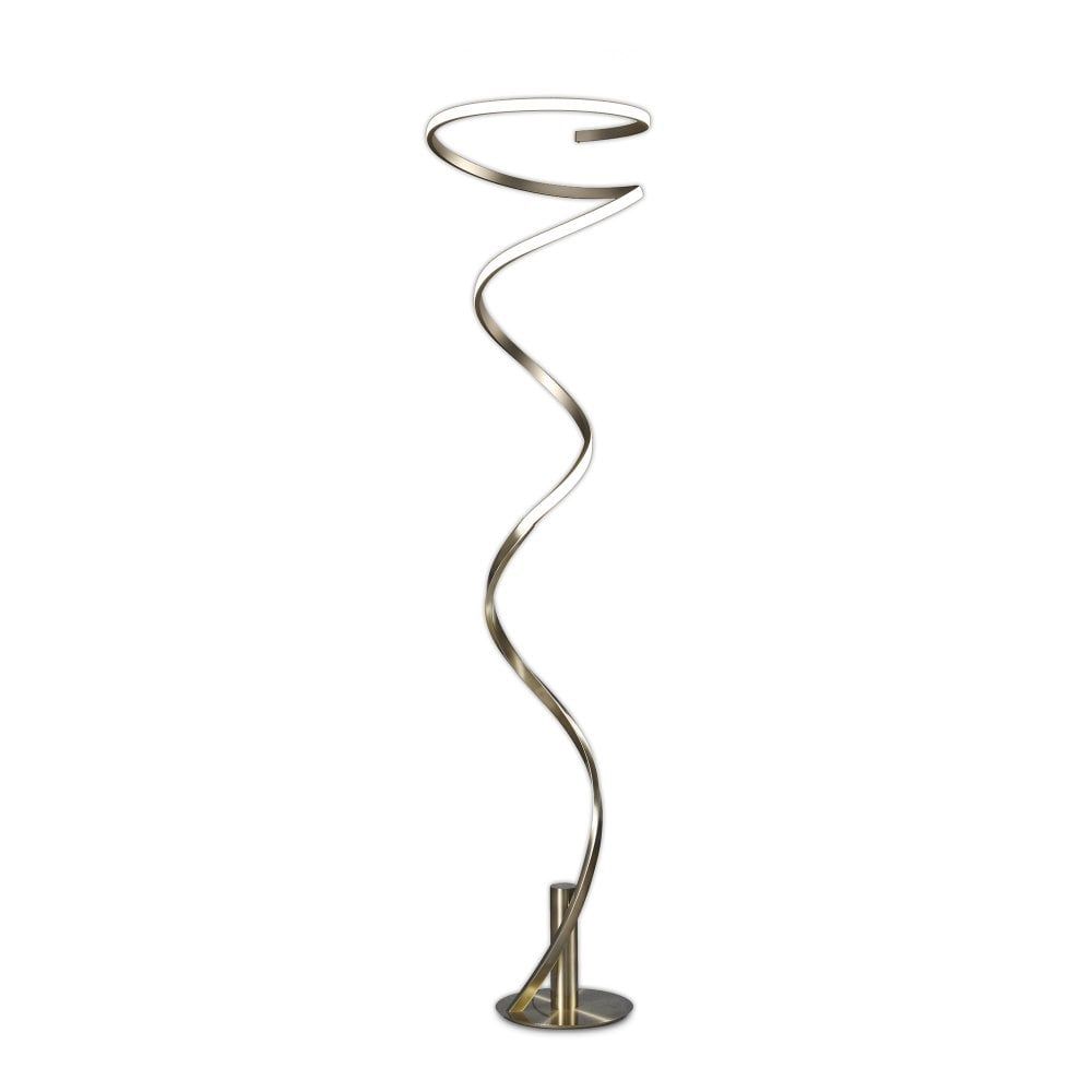 Mantra Lighting Helix Modern Dimmable Led Floor Lamp In Antique Brass  Finish M6101 – Lighting From The Home Lighting Centre Uk Regarding Floor Lamps With Dimmable Led (View 2 of 15)