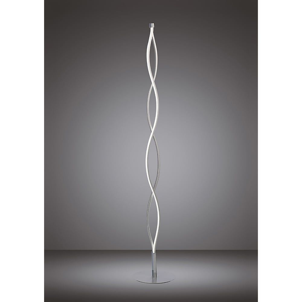 Mantra M4861 Sahara Single Led Floor Lamp In Silver And Chrome Finish Intended For Silver Chrome Floor Lamps (Photo 1 of 15)