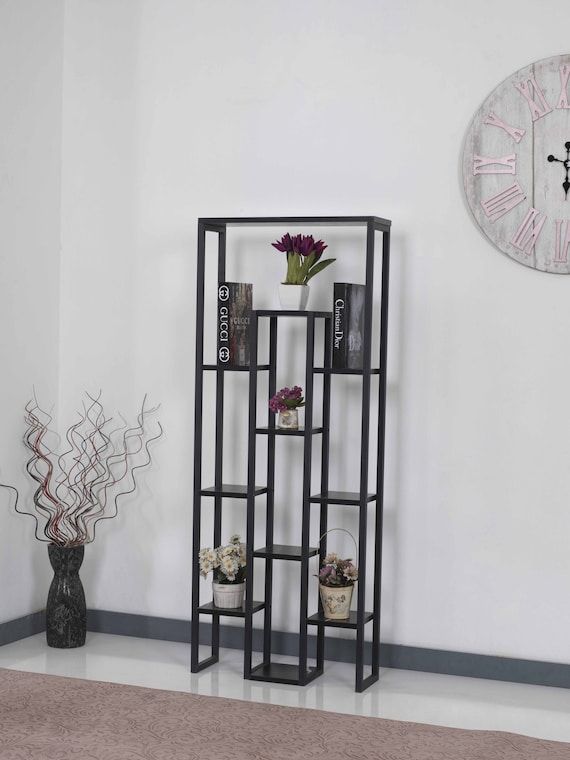 Marble Plant Stand Black Plant Holder 12 Tier Flower Pot – Etsy Finland Regarding Black Marble Plant Stands (View 3 of 15)