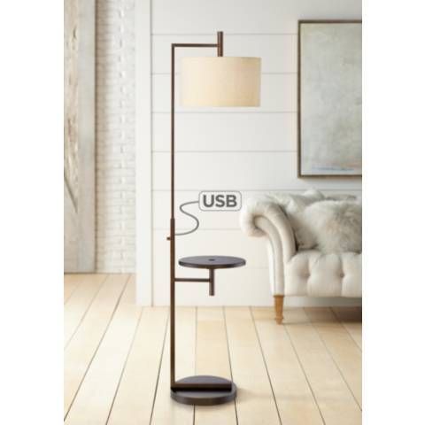 Mesa Tray Table Floor Lamp With Usb Port – #35m98 | Lamps Plus | Floor Lamp  Table, Floor Lamp, Vintage Floor Lamp Within Floor Lamps With Usb (View 13 of 15)