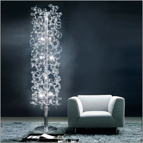 Metal Lux Astro 10 Light Crystal Glass Floor Lamp 206.760.01 Polished Inside Chrome Floor Lamps (Photo 7 of 15)