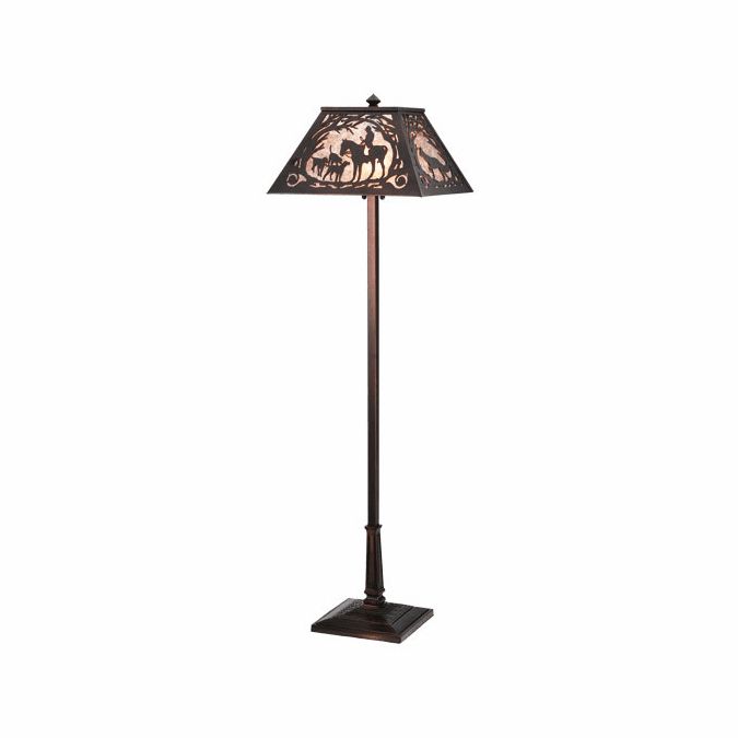 Meyda Custom 110194 Fox Hunt 60 Inch Tall Rustic Floor Lamp – Mahogany  Bronze – Mey 110194 For Rustic Floor Lamps (View 10 of 15)