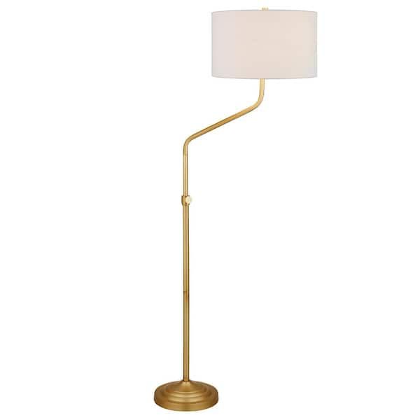 Meyer&cross Callum 66 In. Brushed Brass Adjustable Height Floor Lamp Fl0801  – The Home Depot Regarding Adjustable Height Floor Lamps (Photo 11 of 15)