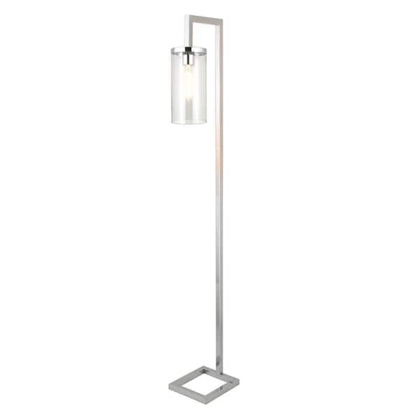Meyer&cross Malva 68 In. Polished Nickel Finish Floor Lamp With Clear Glass  Shade Fl0417 – The Home Depot Intended For Clear Glass Floor Lamps (Photo 9 of 15)