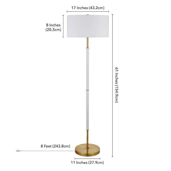 Meyer&cross Simone 61 1/2 In. Matte White And Brass 2 Bulb Floor Lamp  Fl0528 – The Home Depot Intended For 61 Inch Floor Lamps (Photo 13 of 15)