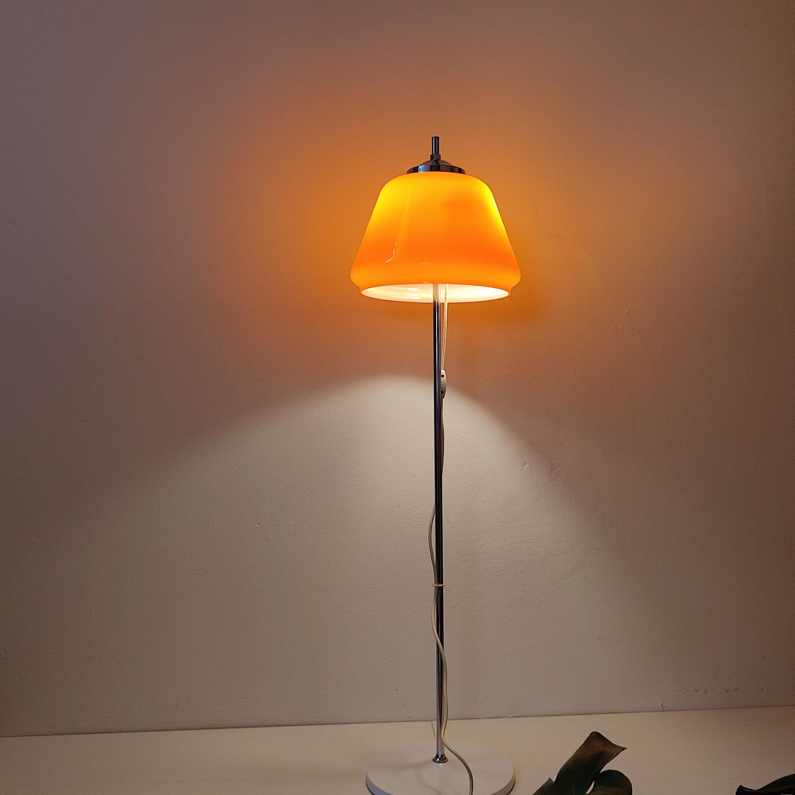 Mid Century Modern Floor Lamp Space Age Floor Lamp Ufo Style – Etsy With Regard To Orange Floor Lamps (View 4 of 15)
