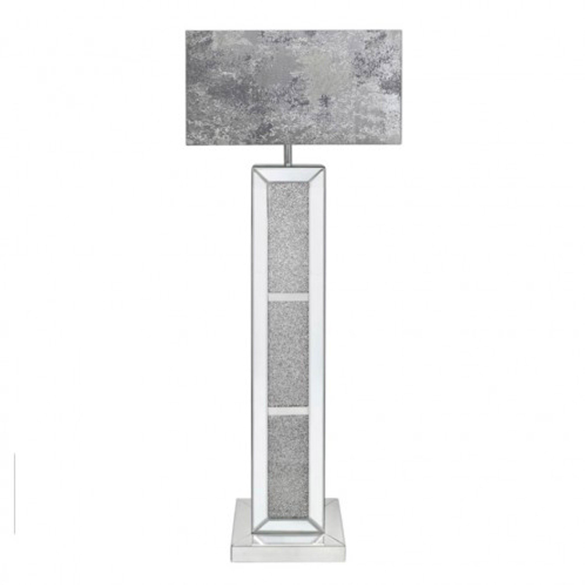 Milano Mirror Floor Lamp With Marble Grey Shade | Floor Standing Lamps Throughout Grey Shade Floor Lamps (View 12 of 15)