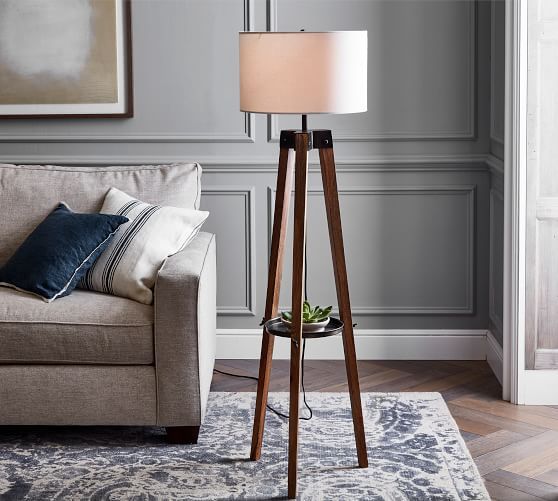 Miles Tripod Wood Floor Lamp | Pottery Barn Within Tripod Floor Lamps (View 9 of 15)