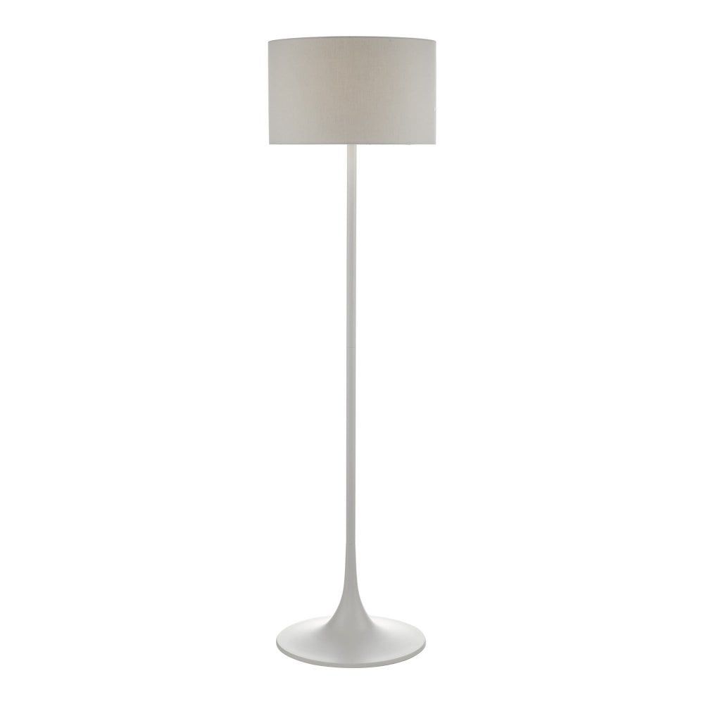 Minimalist Grey Floor Lamp Complete With Fabric Shade With Grey Shade Floor Lamps (View 10 of 15)
