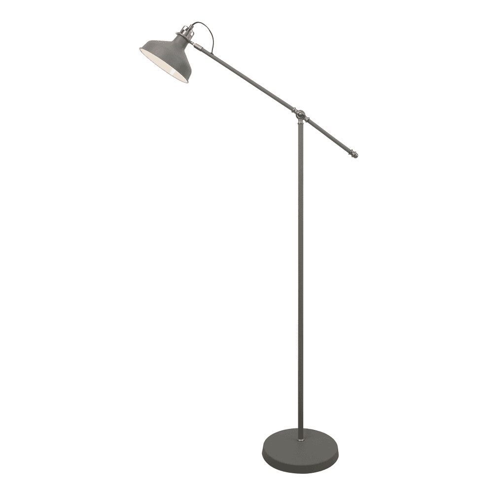 Modbury Adjustable Floor Lamp In Sand Grey And Copper For Grey Textured Floor Lamps (Photo 1 of 15)