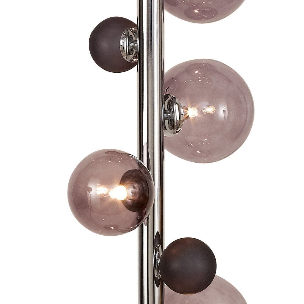Modern 8 Light Polished Chrome Floor Lamp Pertaining To Smoke Glass Floor Lamps (View 10 of 15)