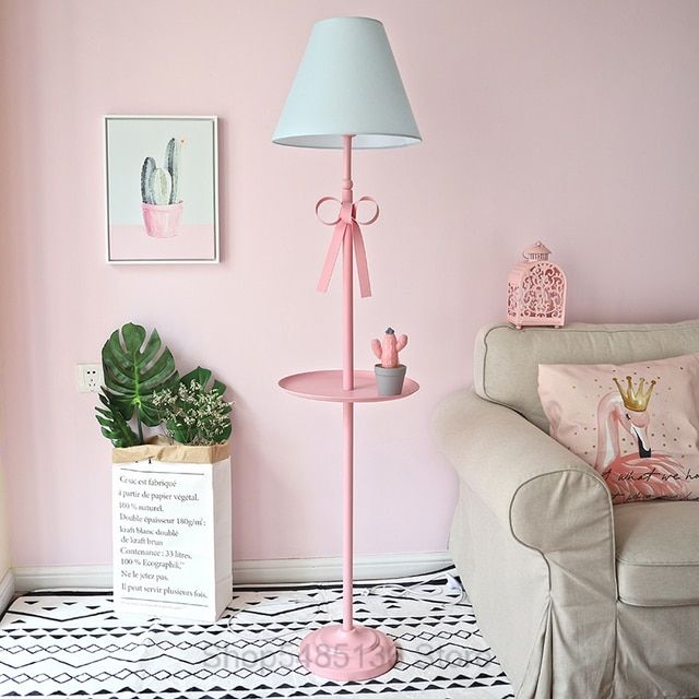Modern Bow Knot Pink Floor Lamp Stand Simple Standing Lamps For Living Room  Girls Princess Bedroom Led Tall Floor Light Fixtures – Floor Lamps –  Aliexpress For Pink Floor Lamps (View 7 of 15)