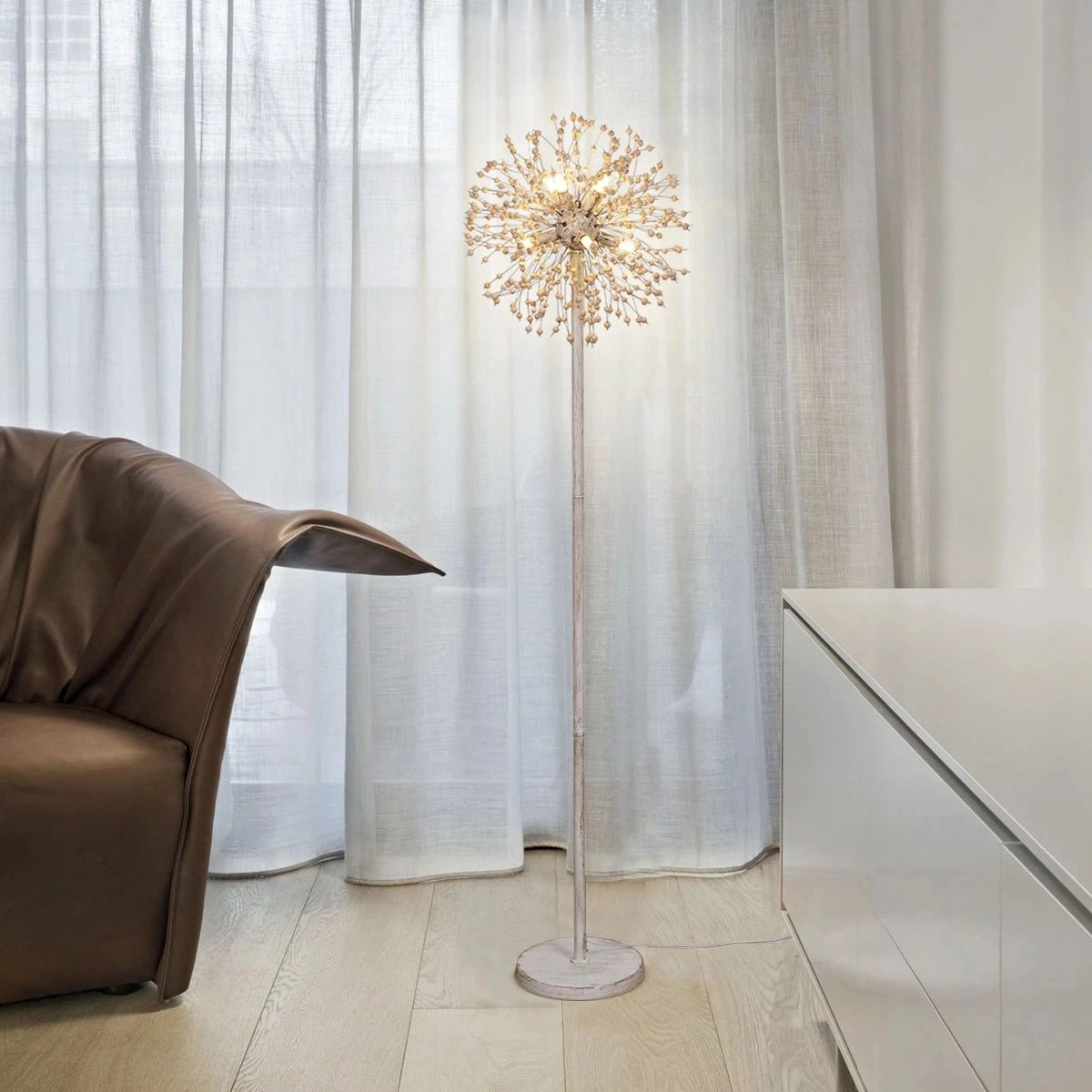 Modern Dandelion Standing Lights 58 Inch High 8 Light Wood Bead Floor Lamps  For Living Room Bedroom Offices Floor Light| | – Aliexpress Throughout 58 Inch Floor Lamps (View 11 of 15)