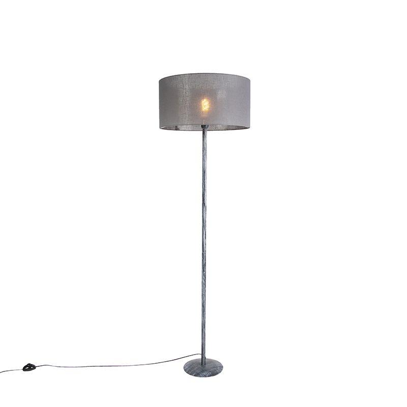 Modern Floor Lamp Weathered Grey With 50cm Grey Shade – Simplo |  Lampandlight Regarding Grey Shade Floor Lamps (Photo 13 of 15)