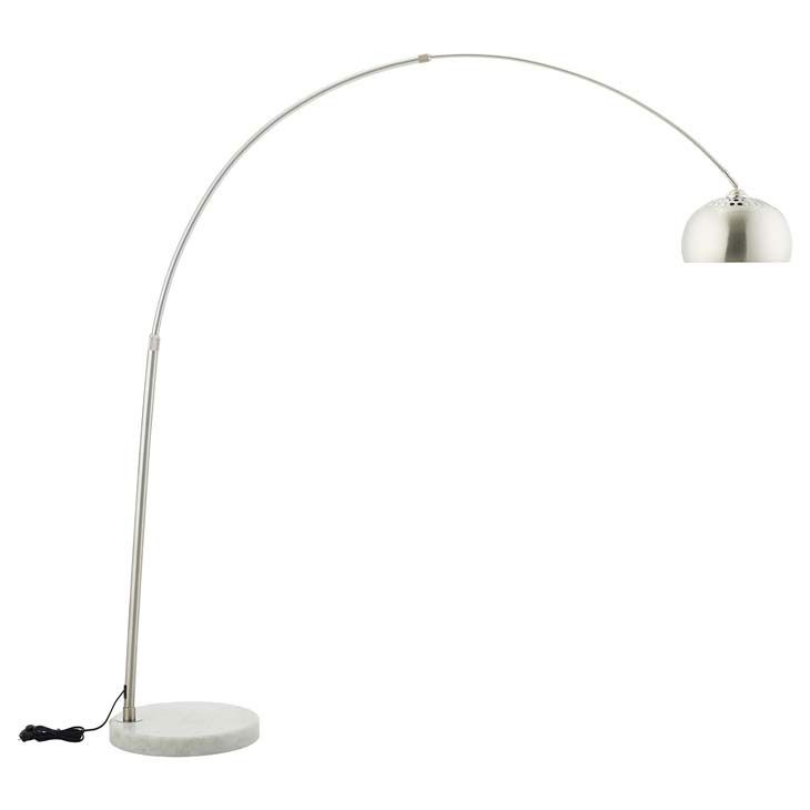 Modern Lamps | Salzburg White Base Arc Floor Lamp | Eurway Throughout Marble Base Floor Lamps (View 4 of 15)
