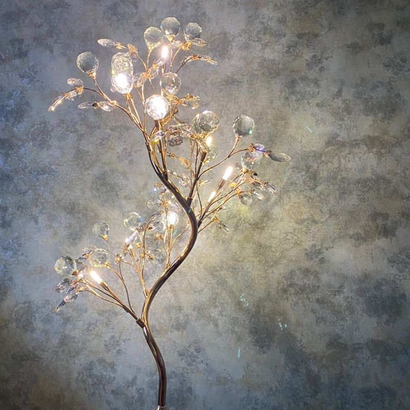 Modern Luxury Crystal Tree Led Floor Lamp American Living Room Bedroom  Standing Light Nordic Kitchen Decorative Lighting Fixture – Floor Lamps –  Aliexpress Regarding Tree Floor Lamps (View 6 of 15)