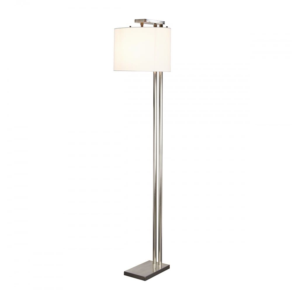 Modern Minimalist Design Floor Lamp In Brushed Nickel With White Shade For Brushed Nickel Floor Lamps (Photo 3 of 15)