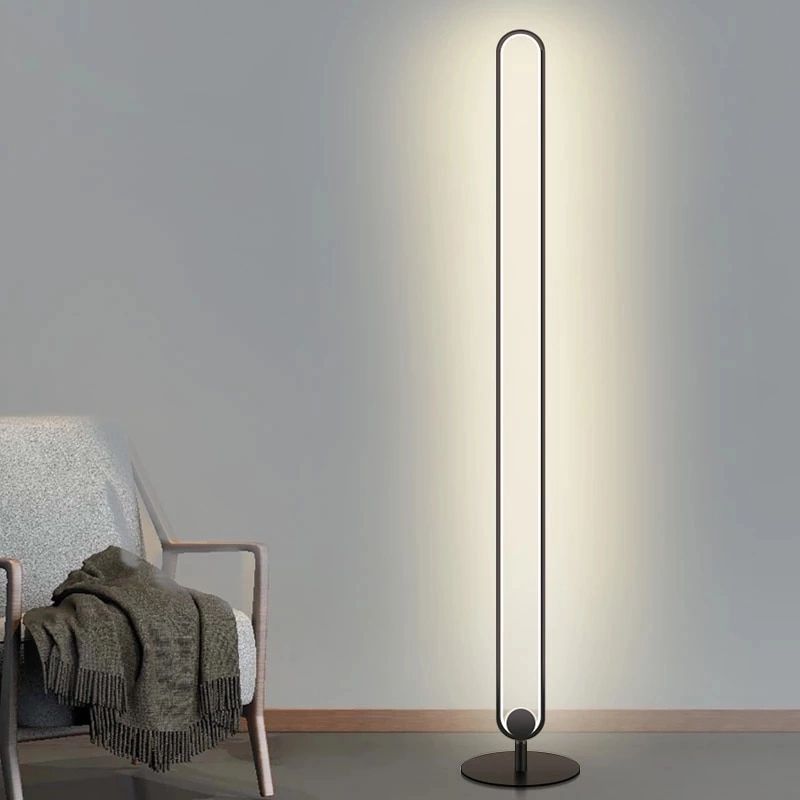 Modern Minimalist Led Floor Lamps For Living Room Circular Standing Lamp  Stand Vertical Floor Light Fixtures Bedroom Home Decor – Floor Lamps –  Aliexpress Within Minimalist Floor Lamps (View 5 of 15)