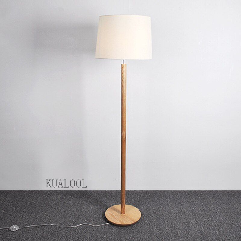 Modern Rubberwood Floor Lamp Designer Creative Wood Lamp Stand Living Room  Bedroom Decor Fabric Lampshade E27 Standing Lights| | – Aliexpress Pertaining To Rubberwood Floor Lamps (Photo 14 of 15)