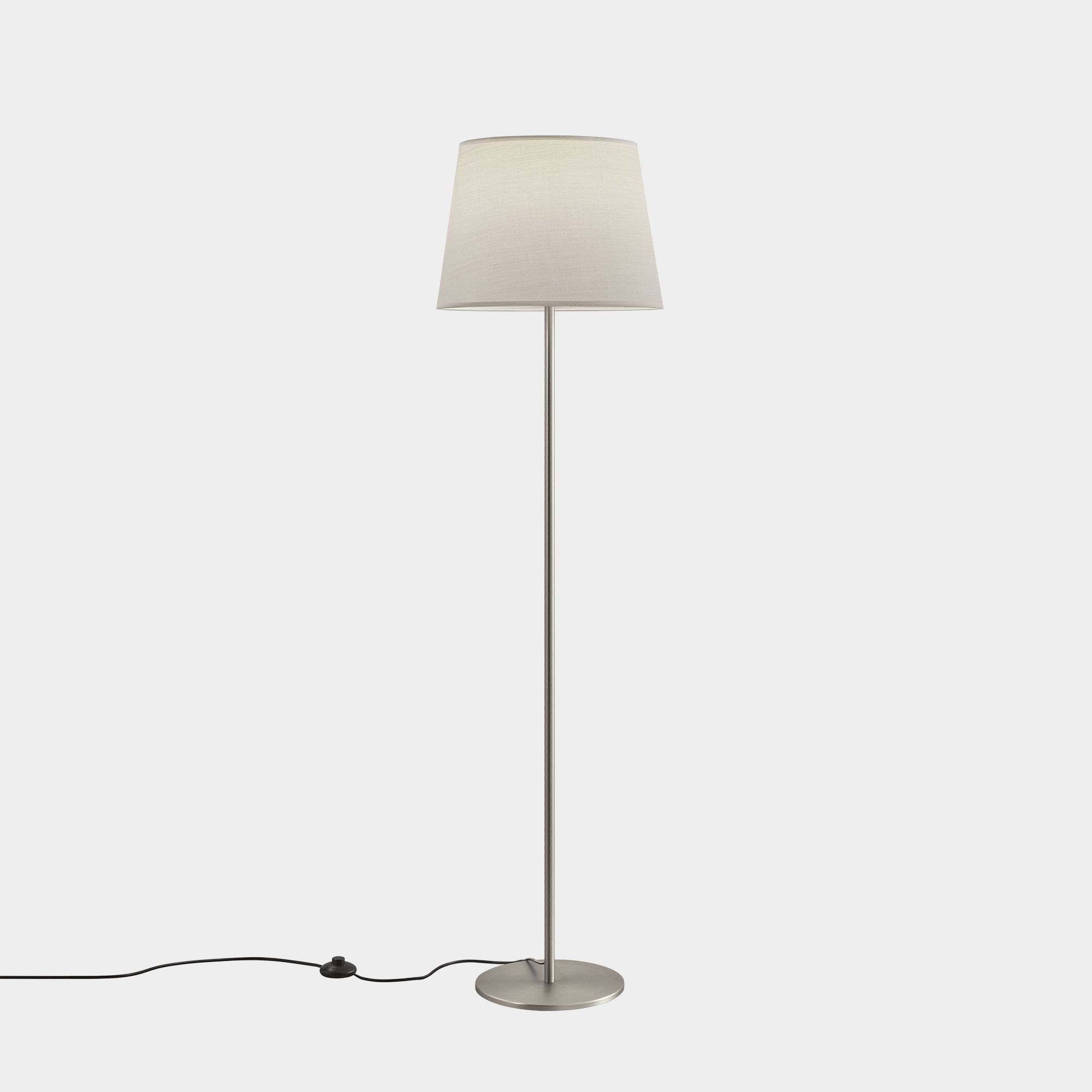 Modern Simply Styled Floor Lamp Satin Nickel | Lighting Company Uk Pertaining To Brushed Nickel Floor Lamps (View 10 of 15)