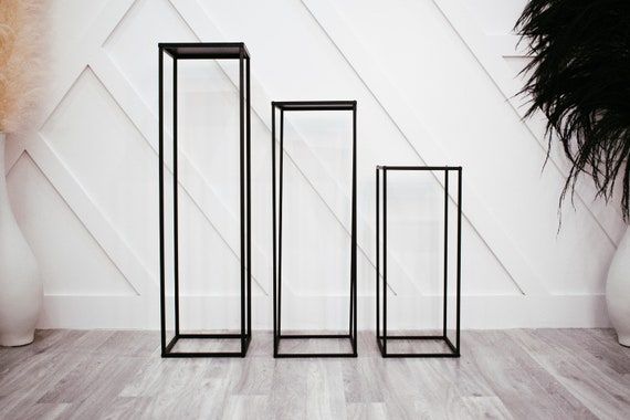 New Matte Black Plant Stand/rectangle Stand Metal/vase/metal – Etsy Italia With Black Plant Stands (Photo 1 of 15)