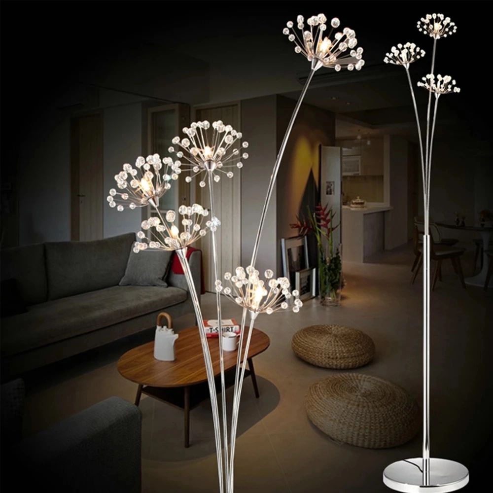 New Modern Crystal Floor Lamp For Living Room Flower Decorative Led Steel Standing  Lamps Bedroom Classic Lightitaly Designer – Floor Lamps – Aliexpress Throughout Flower Floor Lamps (View 13 of 15)