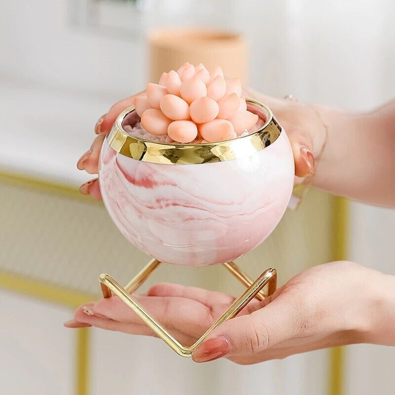 Nordic Ceramic Ball Small Succulent Flower Pot Marble Pattern Gold Plant  Stand | Ebay Inside Ball Plant Stands (Photo 14 of 15)