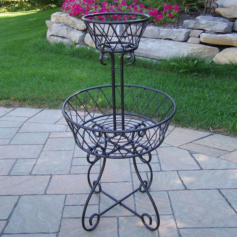 Oakland Living 40 In H X 21 In W Black Outdoor Round Cast Iron Plant Stand  In The Plant Stands Department At Lowes Regarding Outdoor Plant Stands (View 13 of 15)