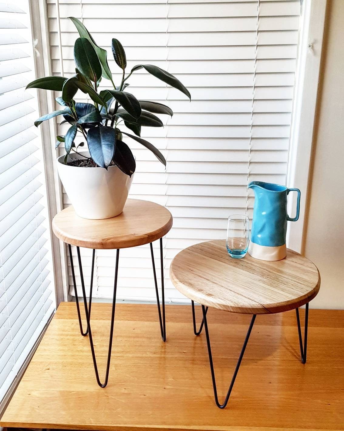 Ollie Side Table Coffee Table Small Table Plant Stand – Etsy For Plant Stands With Side Table (Photo 12 of 15)