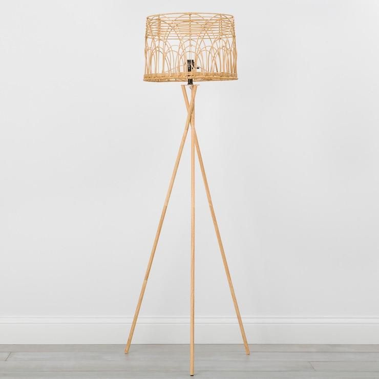 Opalhouse Woven Natural Rattan Tripod Floor Lamp Intended For Woven Cane Floor Lamps (View 5 of 15)